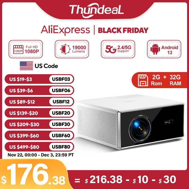 ThundeaL 2K 4K Full HD 1080P Projector TDA7W 2G 32G Android 13 WiFi 6 Home Theater TDA7 Beam Projector for Outdoor Meeting Video