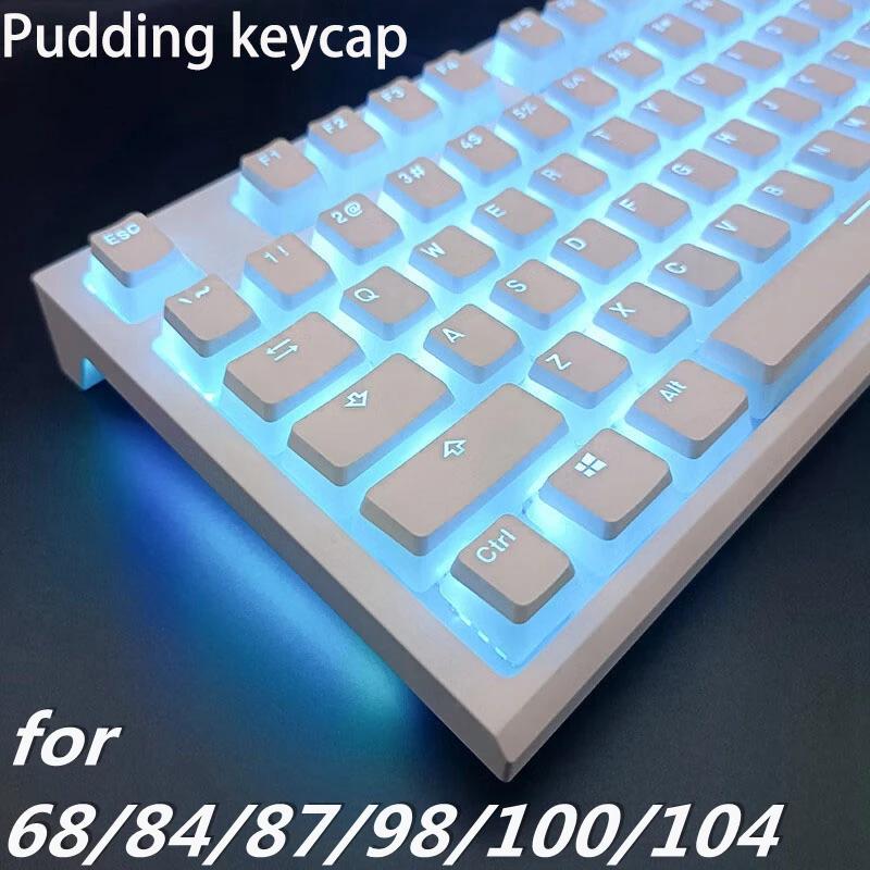 Pudding Keycap for GMK87 GMK81 GMK67 K617  M87 129 Keys OEM PBT Key Cap  Backlit for Mx Profile Mechanical Keyboard Kit Keycaps