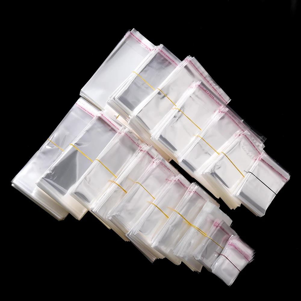 100pcs/Lot Various Models Resealable Poly Bag Transparent Opp Plastic Bags Self Adhesive Seal Jewellery Making Bag