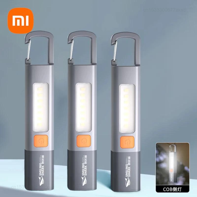 New Xiaomi Portable LED Flashlight USB Rechargeable with Hook Zoomable Torch Outdoor Camping Hiking Long-range Emergency Lantern