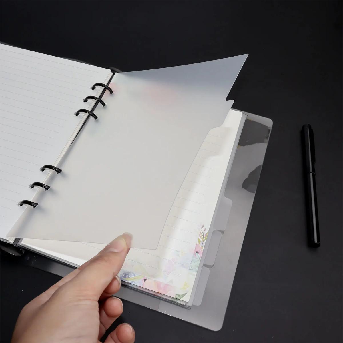 Transparent Paper Index Divider A5 A6 6 Holes For Binder Planner Notebook Stationery Notebook Paper Divider Accessories