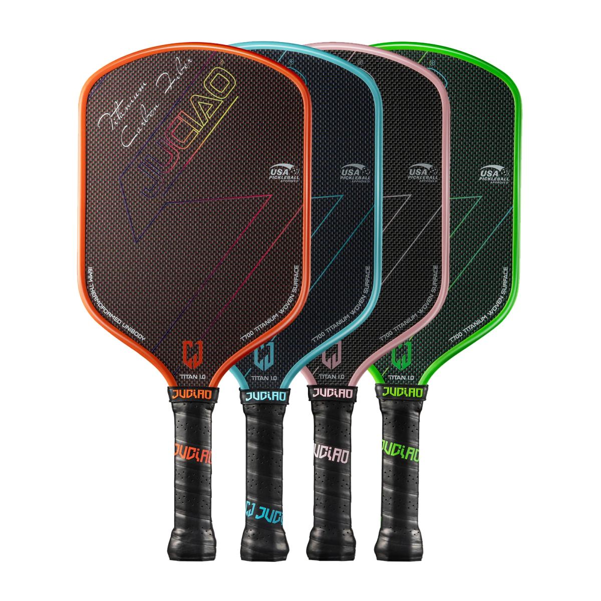 JUCIAO T-Titanium Pickleball Paddle Carbon Fiber Pickleballs For Spin And Control Foam  Injected Edges Thermoformed Pickleball