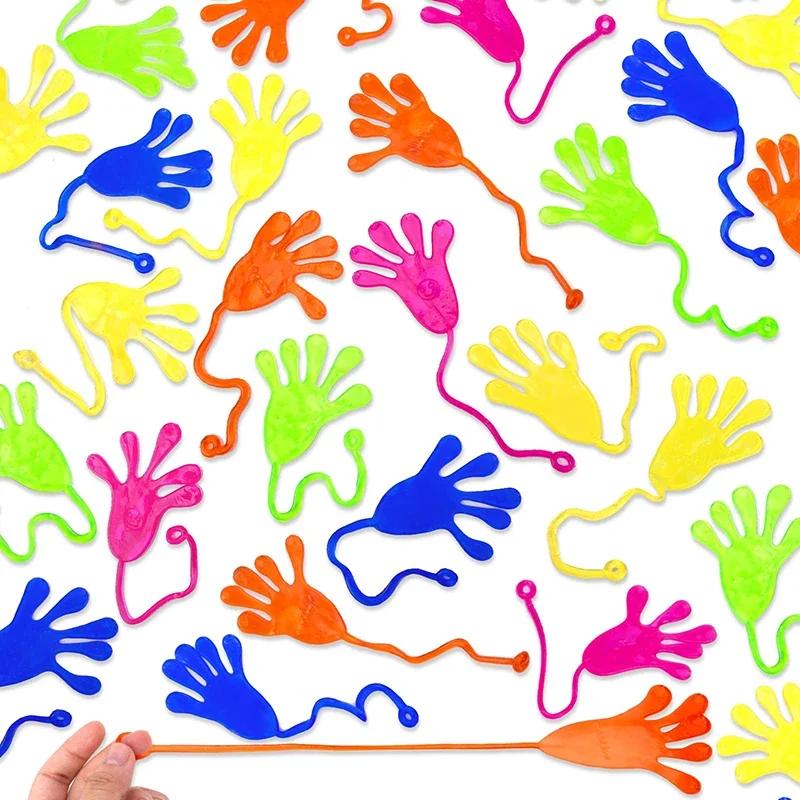 5-50 Pcs Kids Funny Sticky Hands Toy Palm Elastic Sticky Squishy Slap Palm Toy Kids Parent child interactive Party Toy Gift