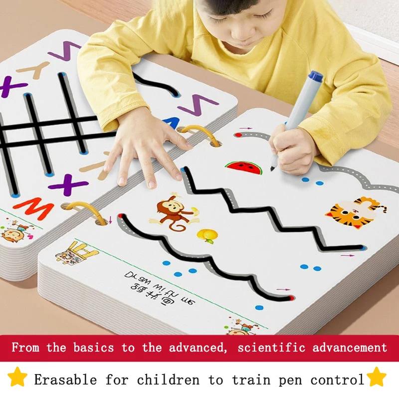 Magical Tracing Workbook Children Montessori Drawing Book Education Reusable Magic Practice Copybook Pen Control Training Book