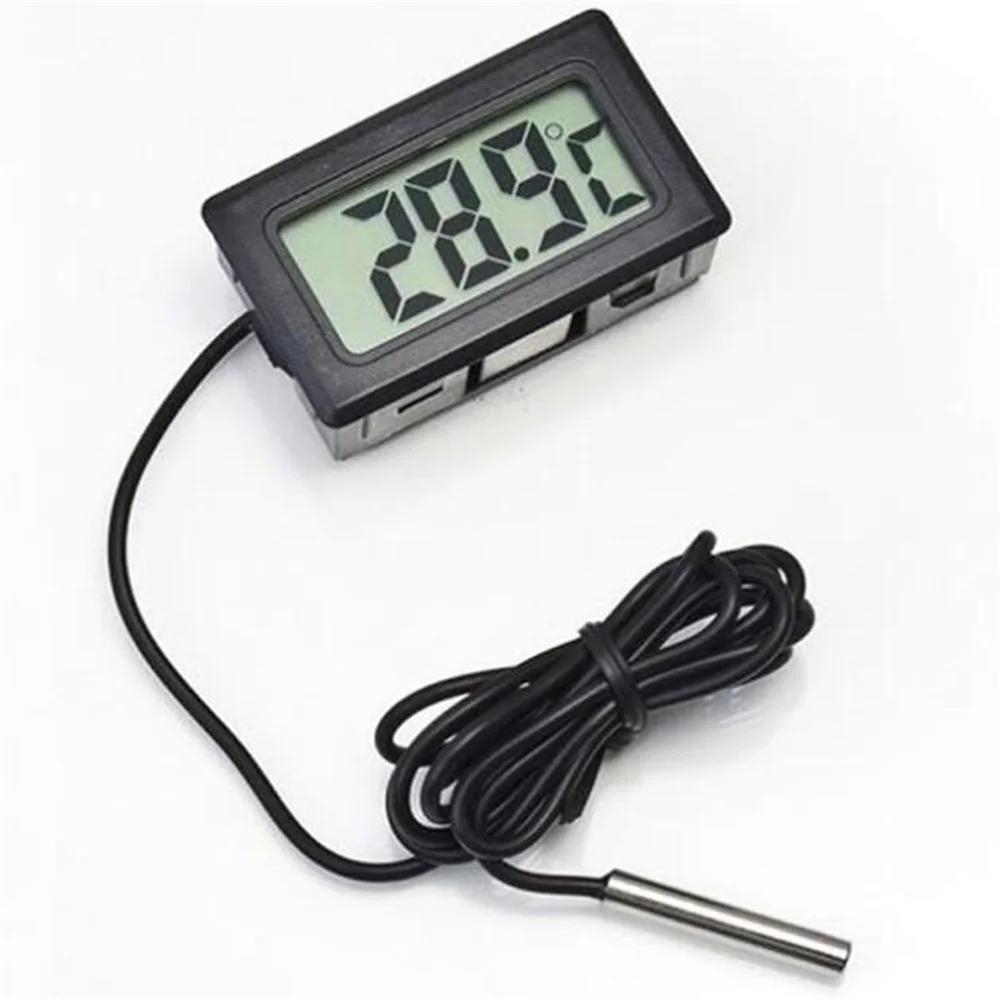 FY-10 Mini LCD Digital Thermometer Aquarium Car Water Bath Temperature Tester Detector Monitor Embedded Temperature Sensor 1M