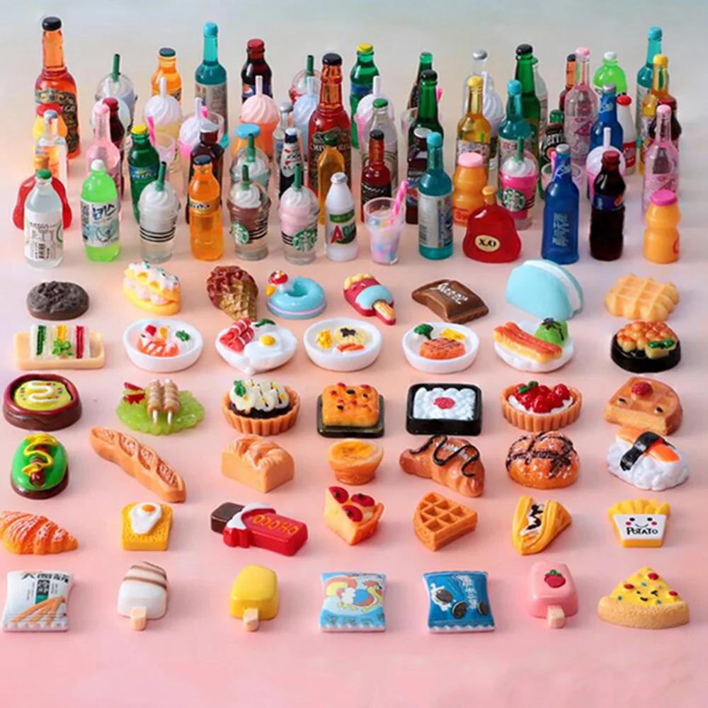 Mini Food Drinks Barbies Accessories Miniature items Fit For 1:12 Doll House Kitchen Ornaments Dolls Party Drink Baby Toys Gifts