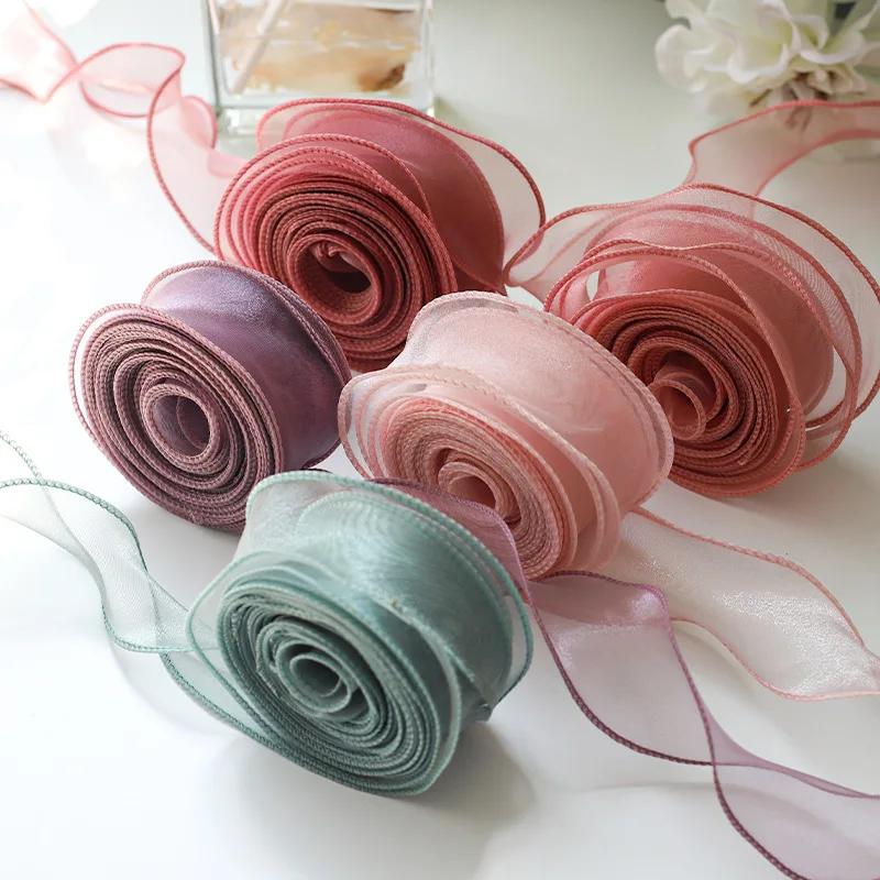 10Yards/Roll Chiffon Silk Ribbon Organza Satin For DIY Craft Gift Wrapping Decoration Wedding Bouquets Wreath Sewing Supplies