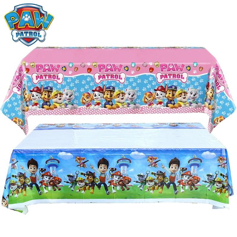 Tablecloth Paw Patrol Birthday Cartoon Dog Party Decorations Disposable Tableware Waterproof Table Cover Baby Shower Supplies