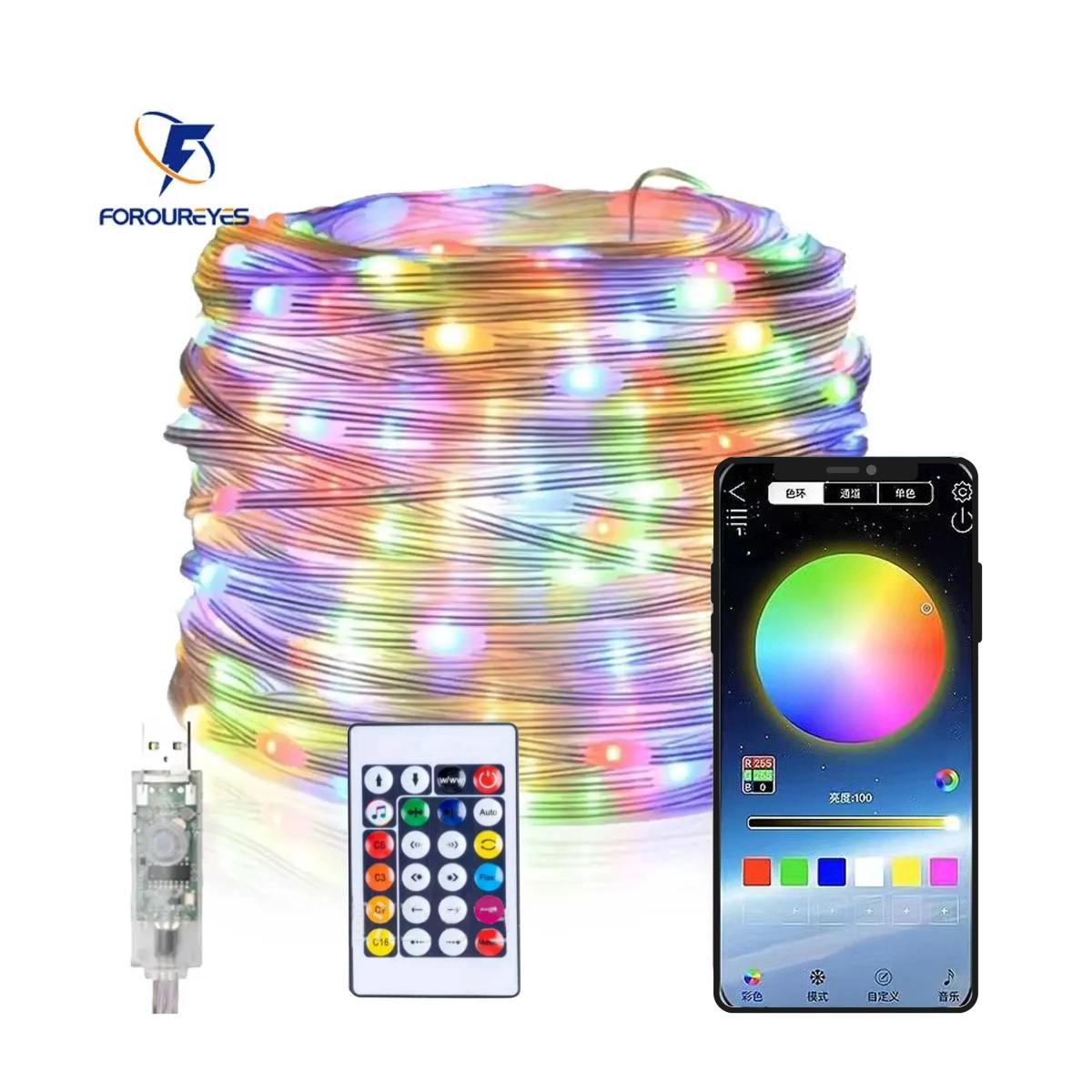 5m 10m 20m Fairy Led Lights USB Dream Color Smart String Light Remote APP Controller for Room Wedding Christmas Tree Decoration