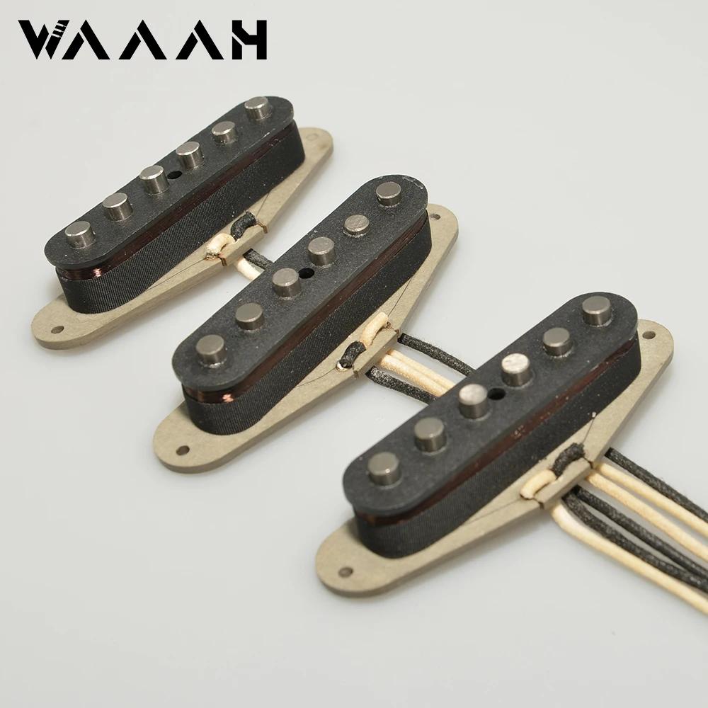 Vintage waaah V70 SSS Handwound Alnico 5 Single Coil Guitar Pickups Grey Bottom Plate HSS Double Coil Pickup Guitar Parts