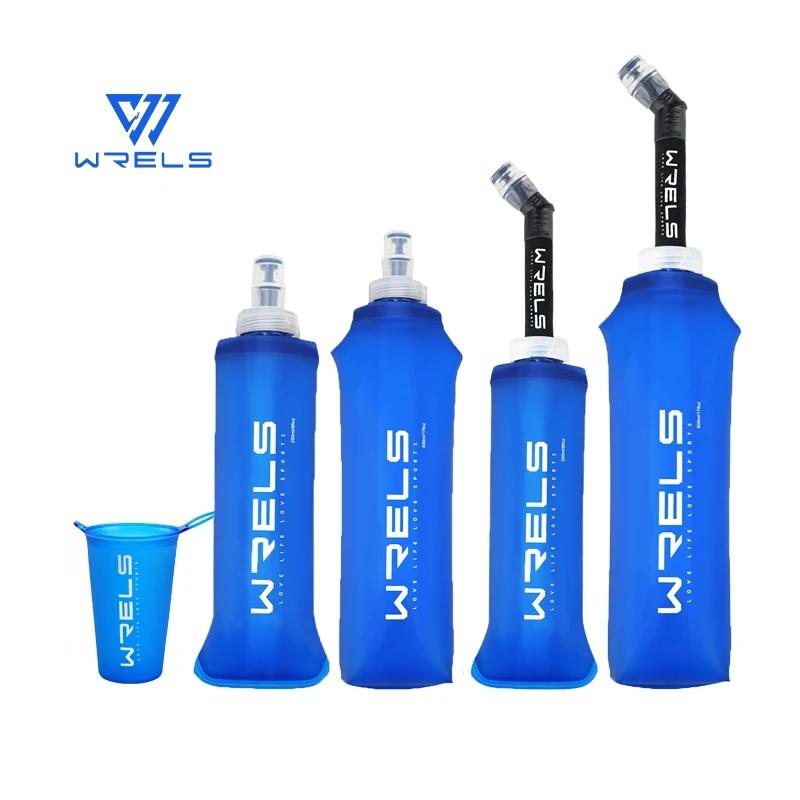 WRELS Folding Water Bag Soft Flask TPU BPA-Free Collapsible Water Bottle Outdoor Sport Hiking Camping Running Portable Water Bag