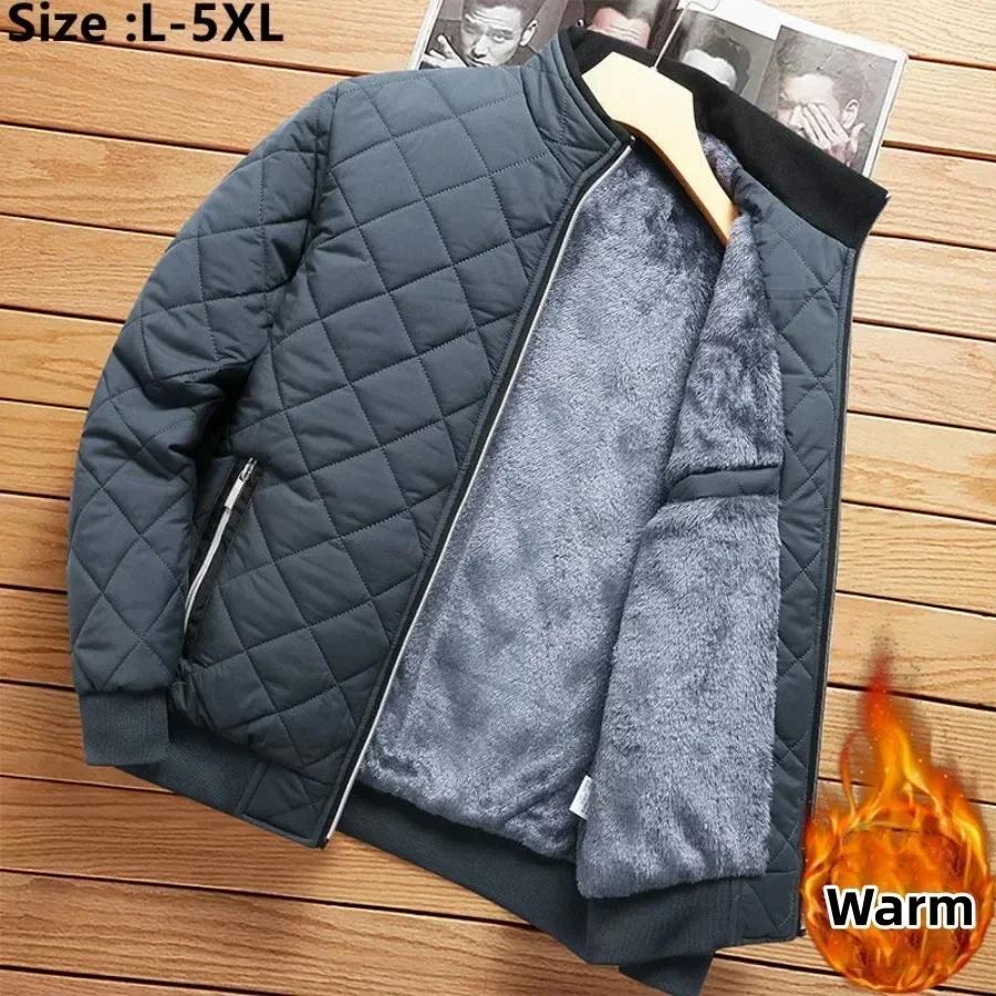 2025 Men's Thick Warm Bomber Jacket Coats Autumn Winter Fleece Lined Casual Jacket for Men Slim Fit Winter Clothing Parkas 5XL