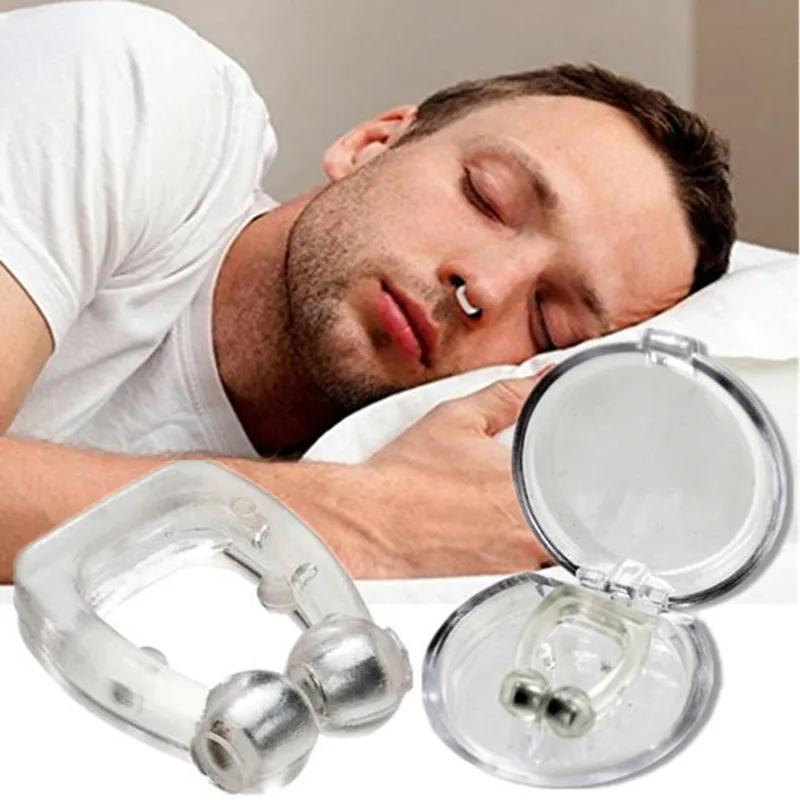 Magnetic Snore Stopper ring Silicone 1/2/4 Pcs Aid Nasal Dilators Night Easy Breathe Anti Device with Case Stop Snore nose clip