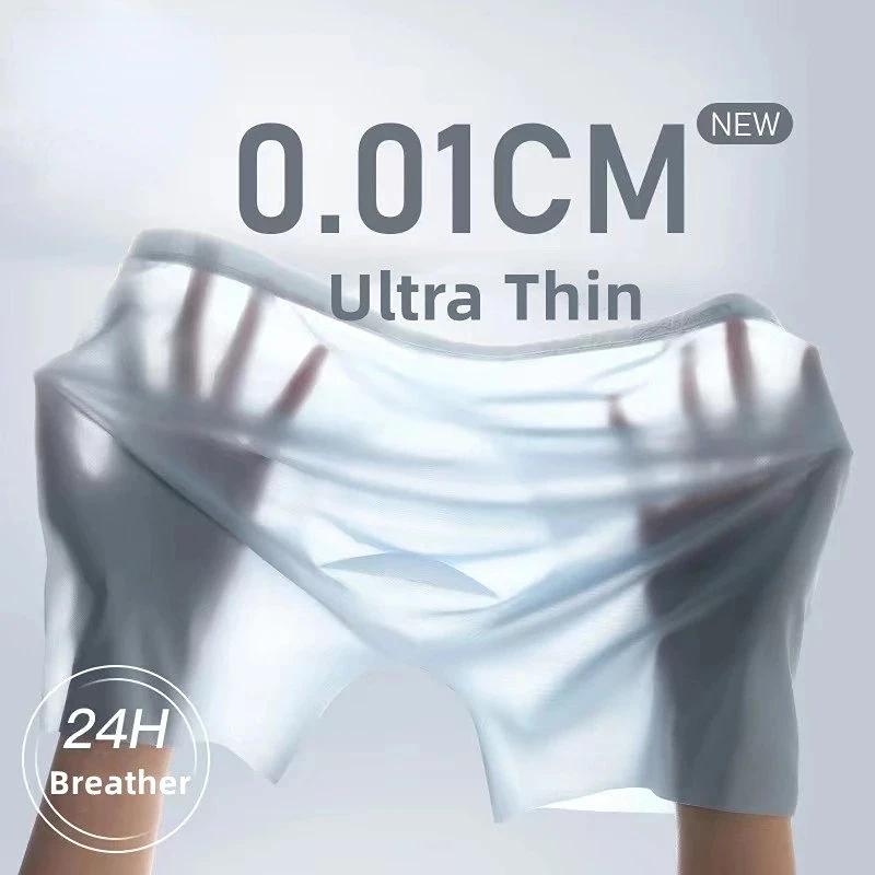 1 Pc Mens Boxer Shorts Ice Silk Men Panties Seamless Sexy Underwear Man Underpants Panties Male Ultra-thin Breathable Briefs