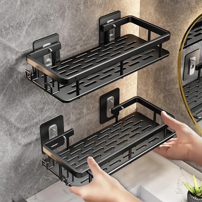 Wall Hanging Corner Rectangular Rack Bathroom Shelf Towel Rack Shelves Wall Shower  Shampoo Rack No Drill Shelf Tripod