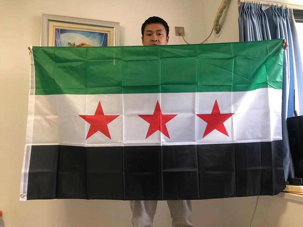 SKY FLAG Syria flag 90*150cm The Syrian Arab Republic Syrian three star flag Banner Hanging Home Decoration flags