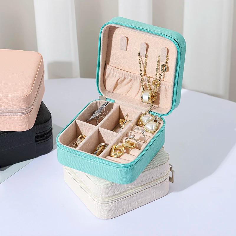 Portable palm jewelry box lady ring earrings necklace mini jewelry box simple travel jewelry box