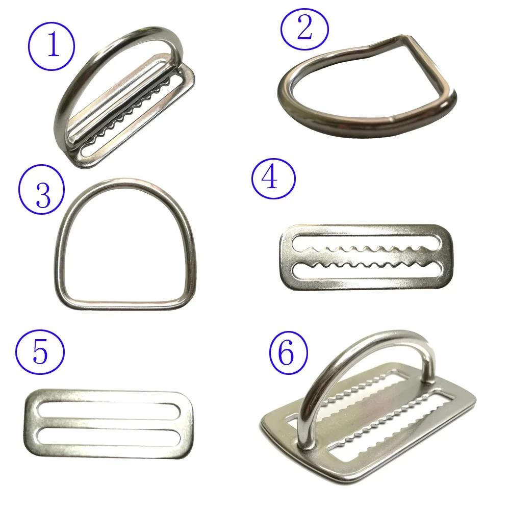 2" Stainless Steel Scuba Diving Weight Belt Slide Keeper D Ring Webbing Harness Belt Retainer Stopper Freediving BCD Accessoires