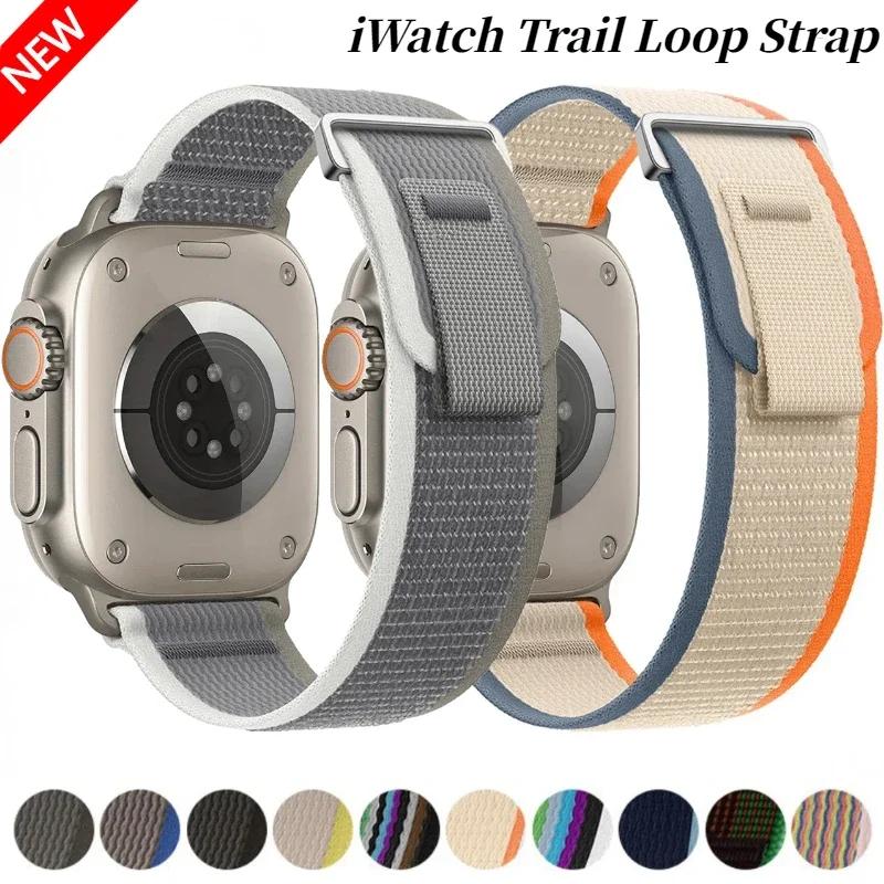 Trail Loop Strap For Apple Watch Ultra 2 49mm Series 10 9 8 7 46mm 45mm 41mm 42mm Sports Nylon Wristband iWatch 6 5 4 SE 44/40mm