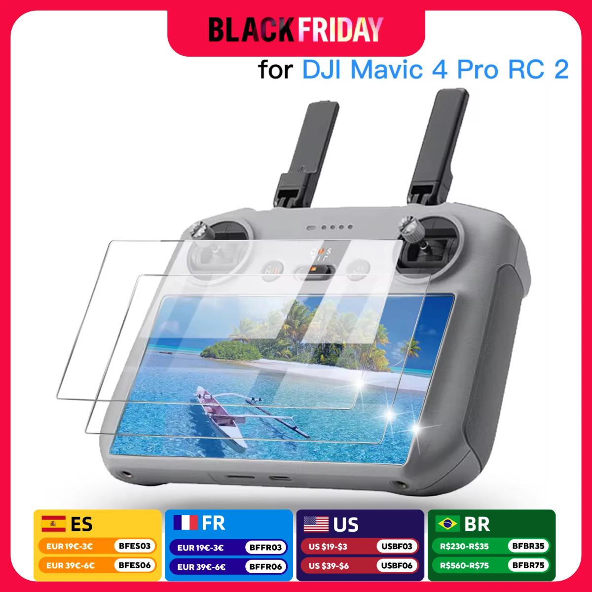 Tempered Glass for DJI Mini 4 Pro RC 2 Remote Control Screen Protector for DJI Mini4 Pro RC2 Anti-scratch Film Glass Accessories