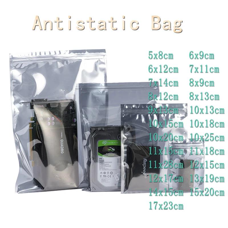 Transparent Anti Static Shielding Package, ESD Self Sealing Bags for Storage, Small Size Electronic Accessories, USB Pouches