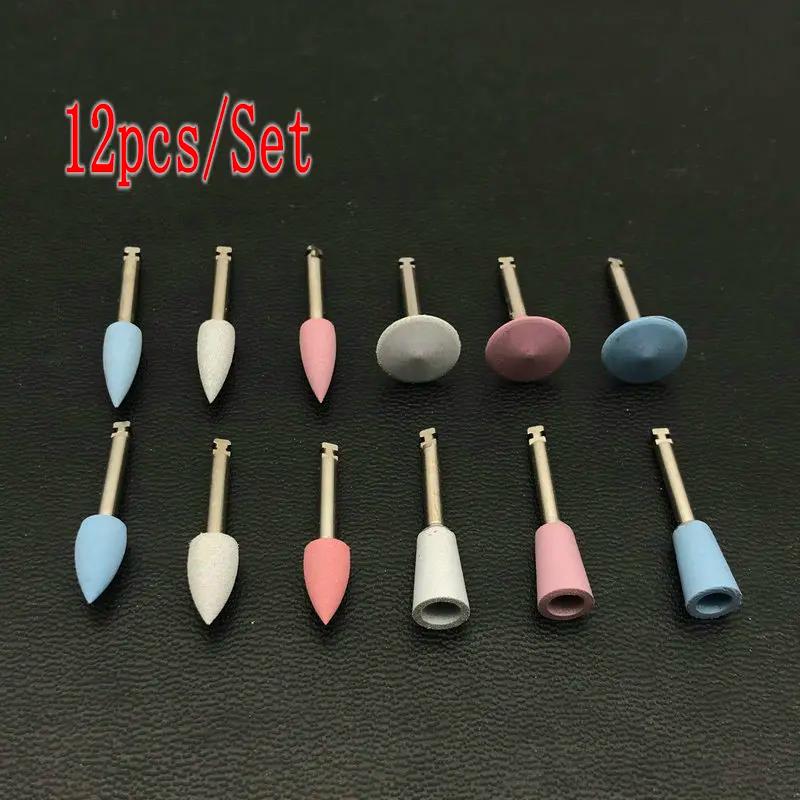 12pcs/10pcs/pack Dental Silicone Grinding Heads Teeth Polisher for Low-speed Machine Polishing Dental Tools Dentistry Lab