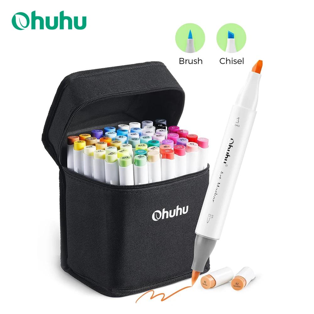 Ohuhu Honolulu Marker Pen Set Color Markers Alcohol Art Markers Refillable Dual Tips Sketching Drawing Manga School Art Supplies