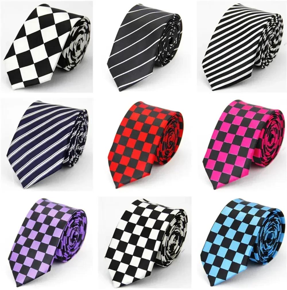 Narrow Ties for Men Women  5cm (2") Skinny Wedding Black Blue Red Pink White Purple Green Gray Piano Skull Slim Necktie