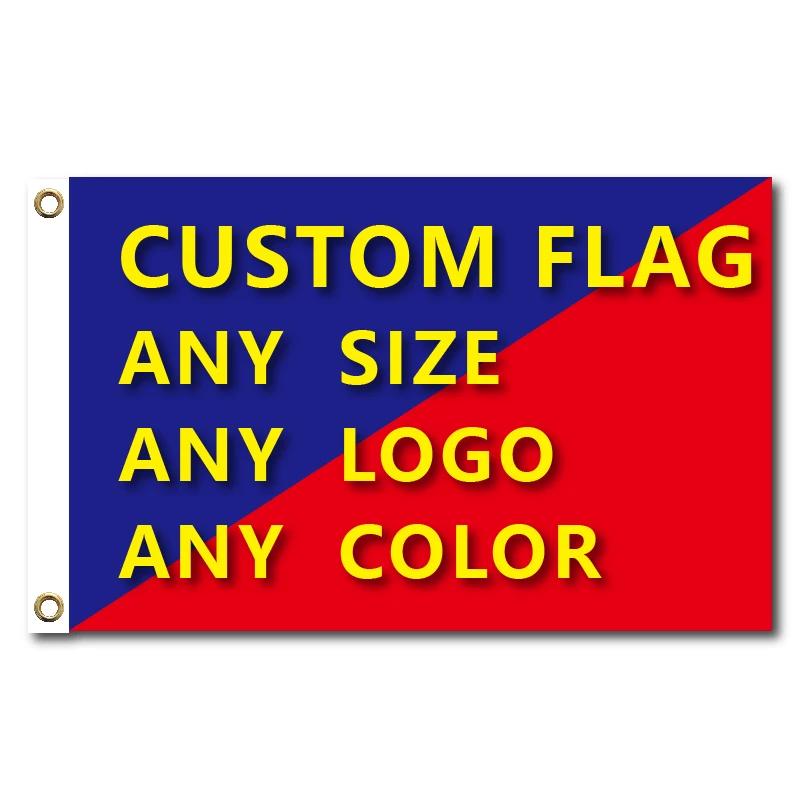 Graphic Custom Printed Flag Polyester Shaft Cover Brass Grommets Free Design Outdoor Advertising Banner Decoration Party Sport