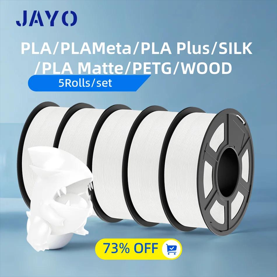 JAYO 3D Filament PLA/PLA META/PETG/SILK PLA+/Wood/PLA Marblel/ APLA 1.75mm 5Roll 1.1KG/0.5KG 3D Printer Filament for 3D Printer