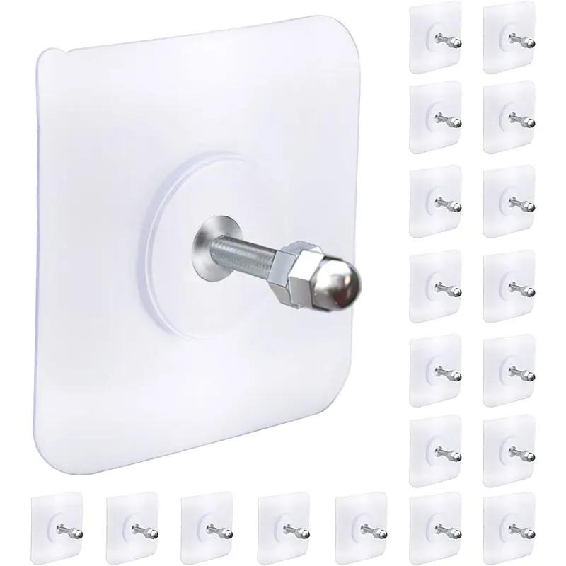 2-10Pcs Screw Wall Hooks Self Adhesive Hangers Seamless Nail Screw Free Sticker Hook for Wall Mount Kitchen Bathroom Home Office