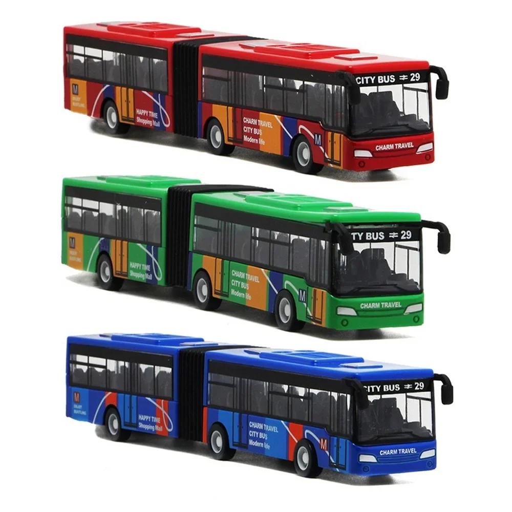 1:64 Alloy City Bus Model Vehicles City Express Bus Double Buses Diecast Vehicles Toys Funny Pull Back Car Children Kids Gifts