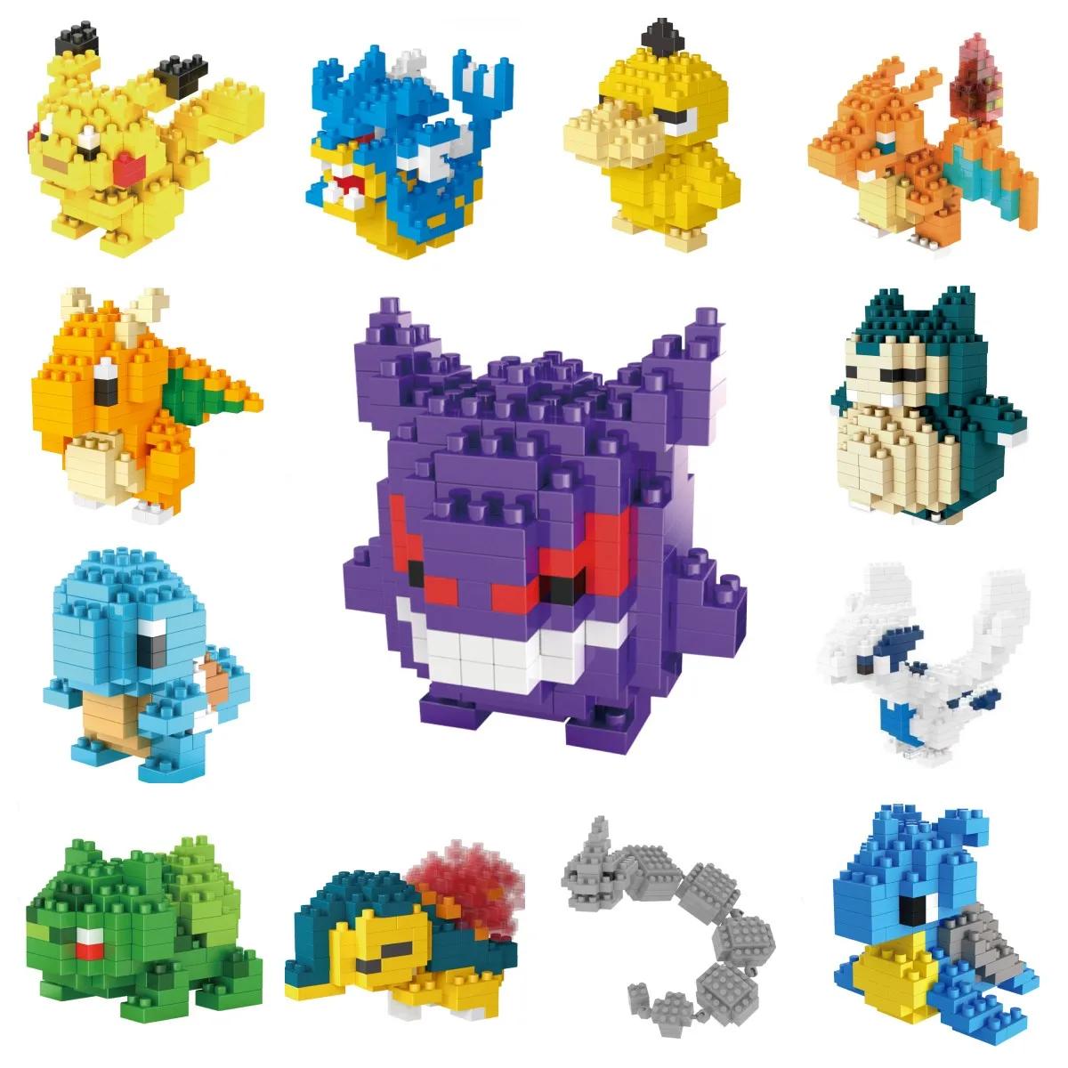 Pokemon Small Blocks Nanoblock Charizard Kyogre Groudon Rayquaza Model Education Graphics Toys for Kids Birthday Gift Toys