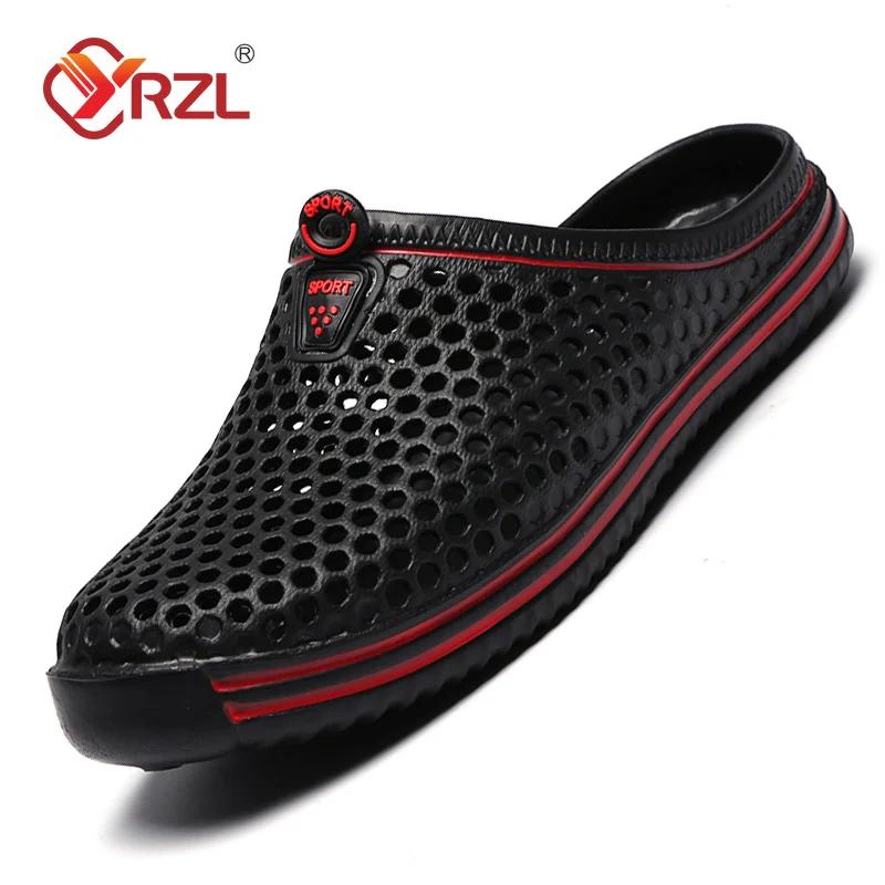 YRZL Summer Men Sandals Light EVA Men's Casual Shoes Hole Shoes Clogs Lovers Home Garden Outdoor Male Beach Flat Slippers