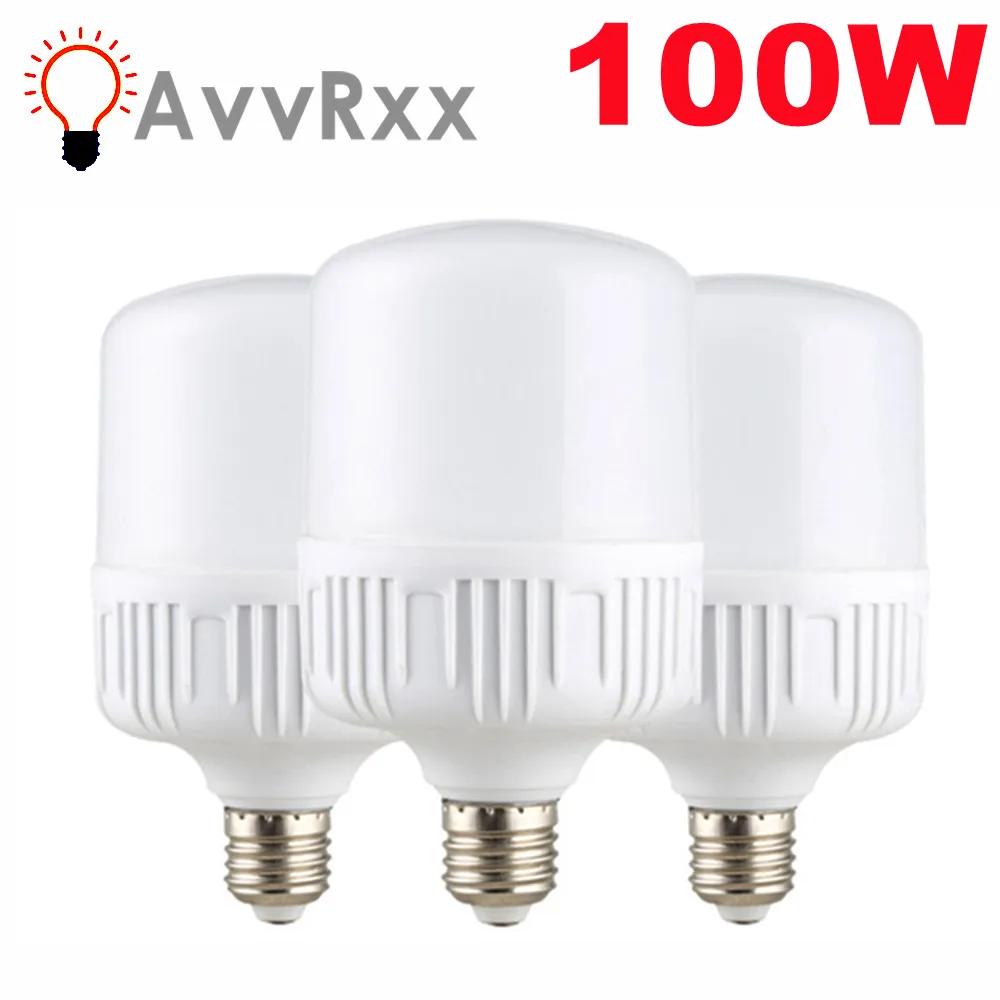 100W E27 LED screw mouth light 220V non flickering high brightness light bulb white light eye protection high heat dissipation