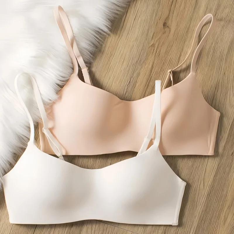 Seamless Bras For Women Small Chest 1/2 Cup Bra Non-Wire Bra Women Support Underwear Sexy Lingerie Female Glossy Intimates