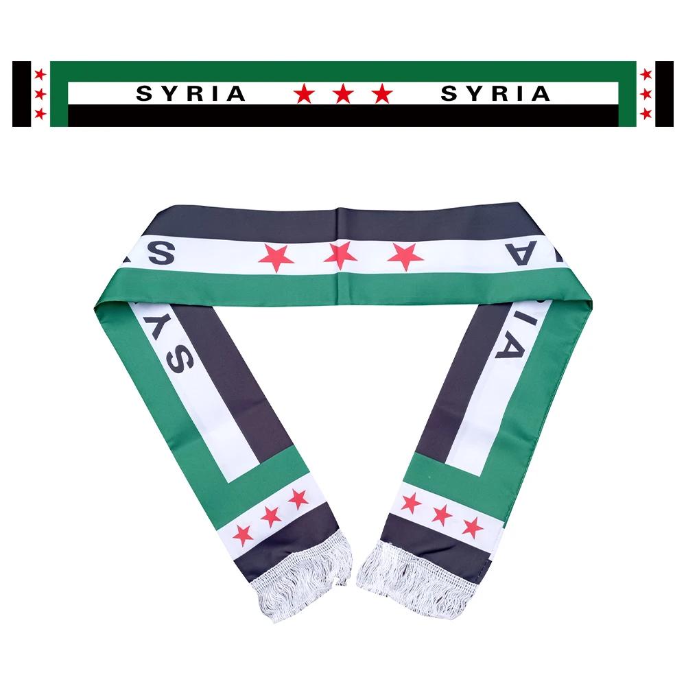 Aerlxemrbrae   Custom  banner   Syria Scarf 15*150cm The Syrian Arab Republic Syrian three Star Scarf Banner