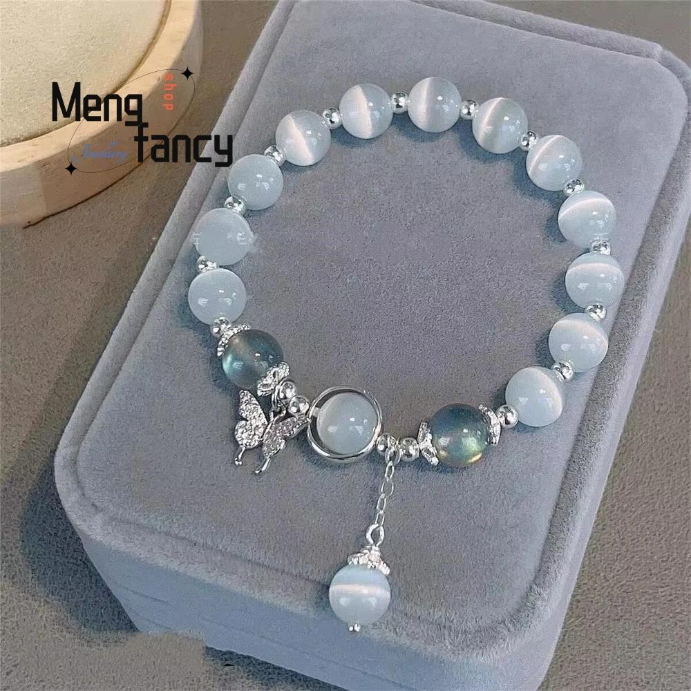 Natural Cat's Eye Butterfly Bracelet Personalized Exquisite Elegant Sexy Young Girls Fashion Jewelry Best Selling Holiday Gift