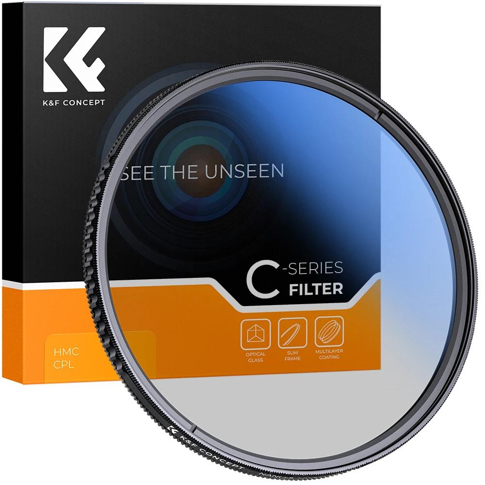 K&F Concept MC CPL Filter Ultra Slim Optics Multi Coated Circular Polarizer Camera Lens Filter 49mm 52mm 58mm 67mm 72mm 77mm