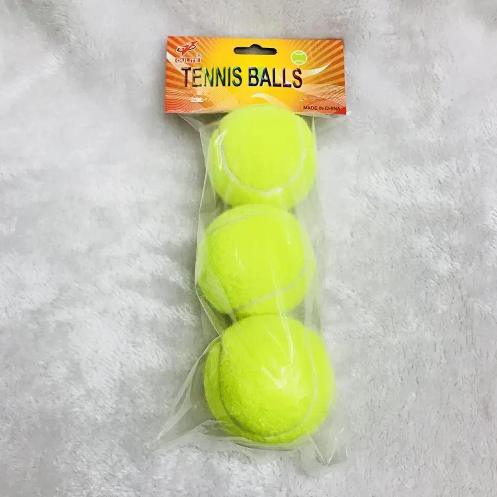 3PCS High Elasticity Tennis Professional Tennis Training Game Ball Outdoor Dogs Bite Chase and Chomp 63mm Tennis Ball