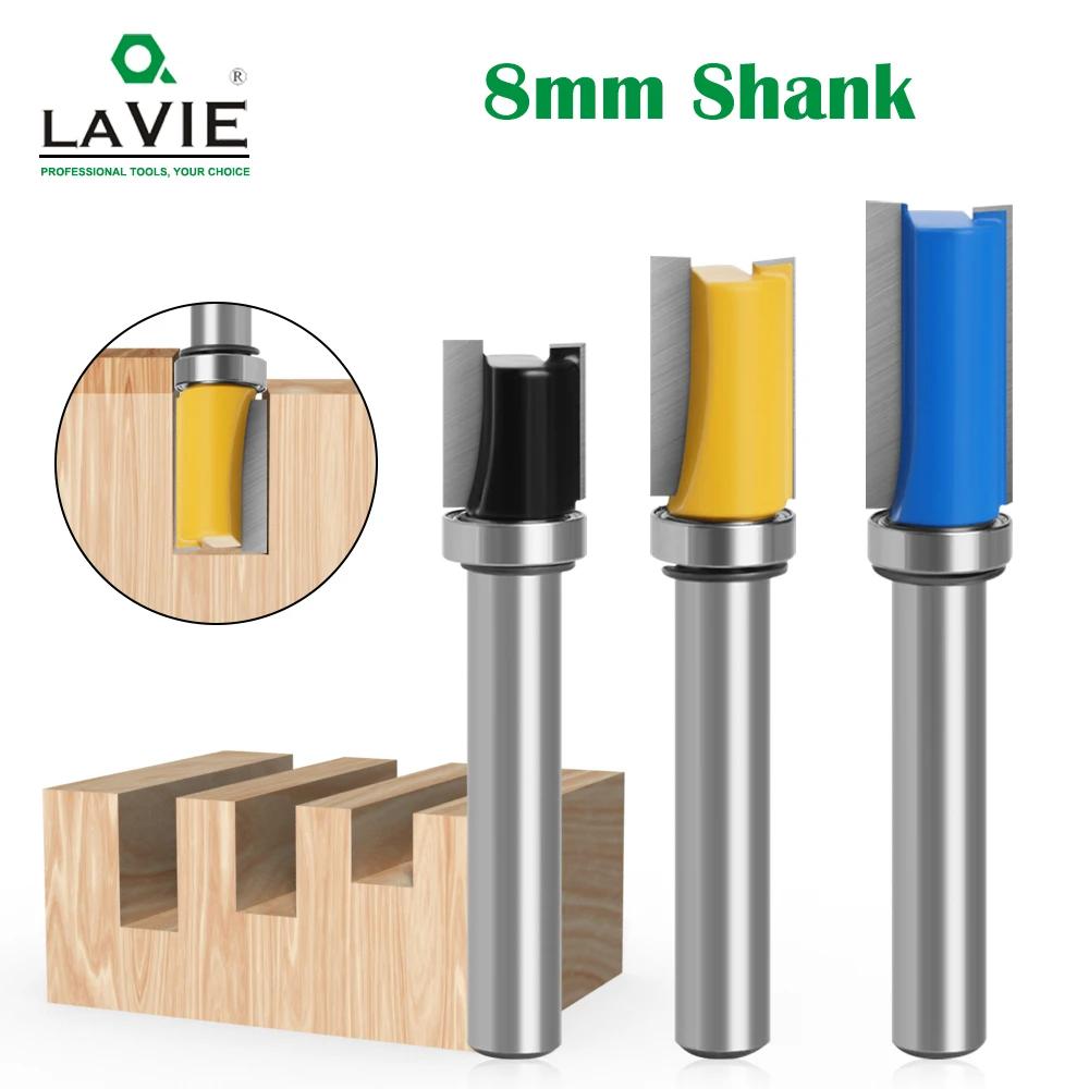 1pc 8mm Shank Flush Trim Router Bit Pattern Bit Top Bottom Bearing 1/2" Blade Template Wood Milling Cutter Carpenter MC02210S