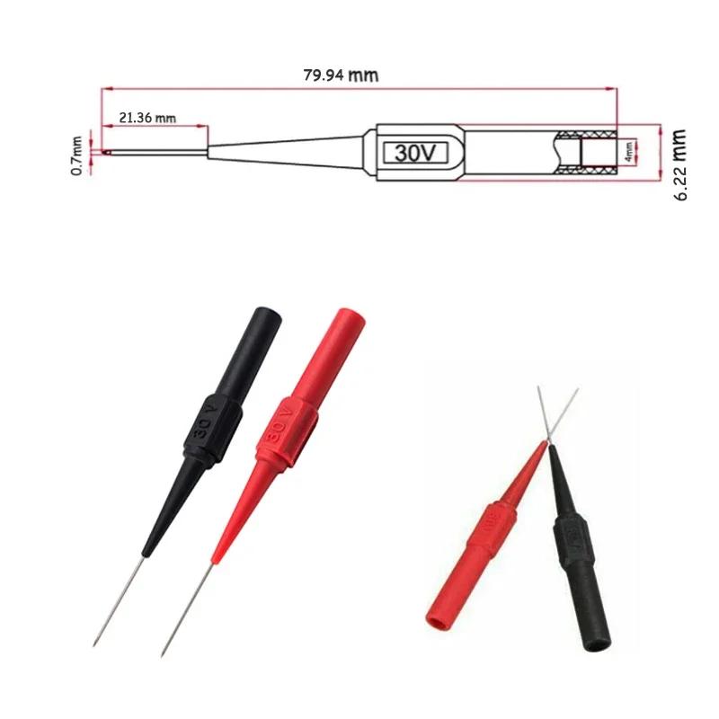 Test Leads Pin flexible Test Probe Tips 0.7mm Connector Multimeter Needle 4.32mm Banana Socket for Car Tester Red/Black 2023 New