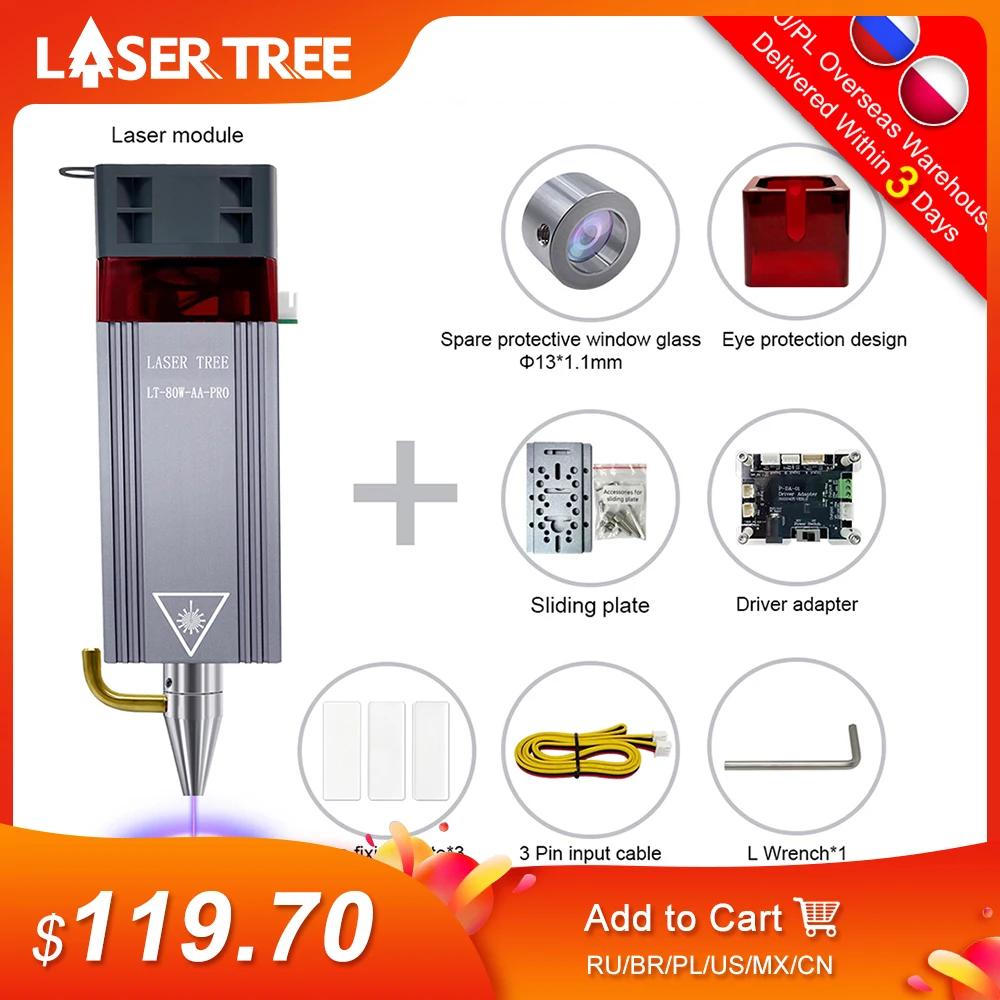 LASER TREE 80W/40W/30W/20W Laser Head For CNC Engraver Wood Cutting DIY Laser Tools 450nm TTL/ PWM Blue Light Laser Module