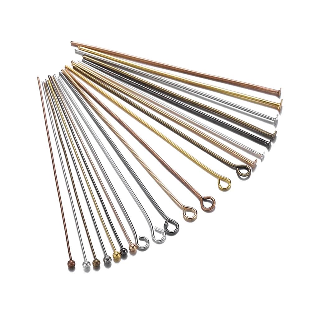 100/200pcs/Lot  3 Styles 16-60 mm Eye Pins Ball Head Pins For Earring Bracelet Pendant For Jewelry Findings Making DIY Supplies