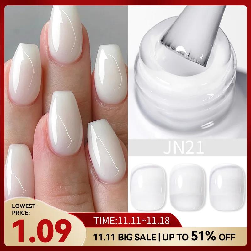 BORN PRETTY Milky White Jelly Nude Gel Nail Polish 10ml White Translucent Soak Off Gel Vernis Semi Permanent Need UV Light Cure