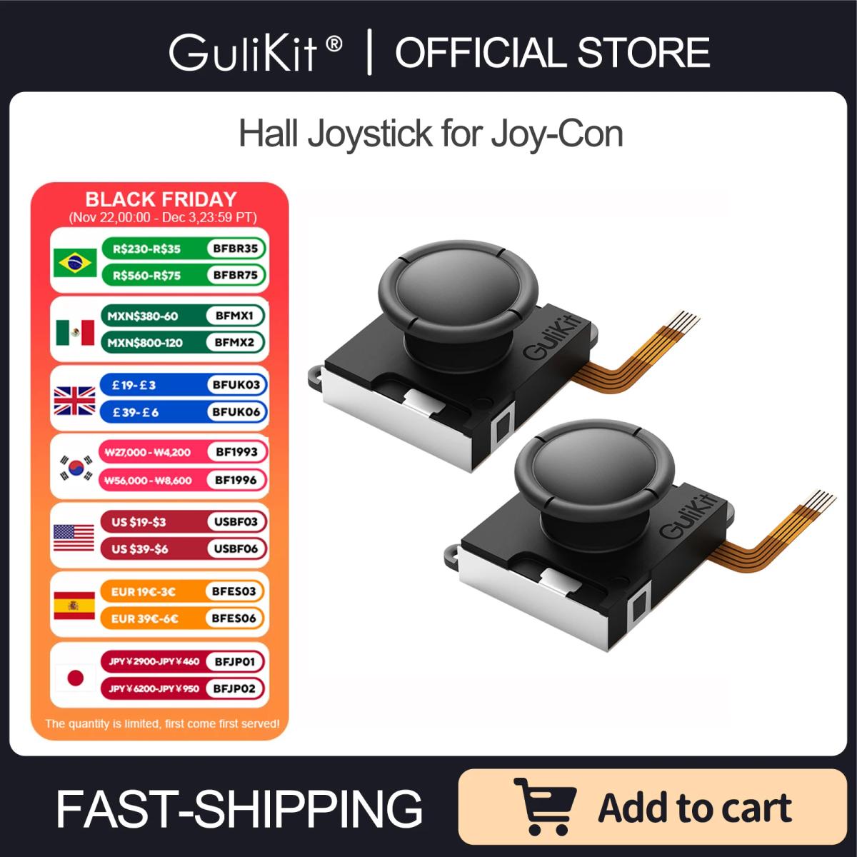 GuliKit Hall Sensing Joystick for JoyCon Replacement No Drifting Electromagnetic Stick for Nintendo Swicth / Switch OLED Repair