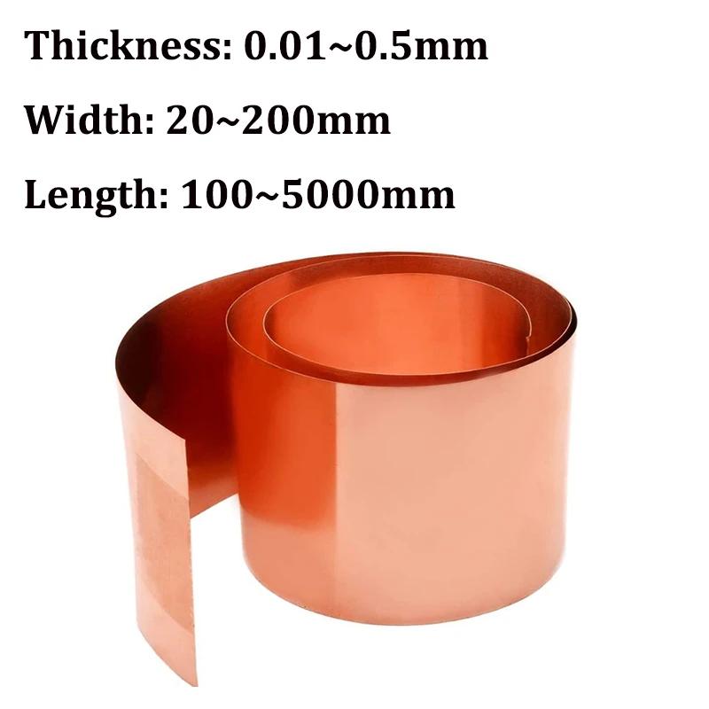 1Pcs 99% Pure Copper Cu Metal Sheet Foil PlateWidth 20~200mm Length 100~5000mm