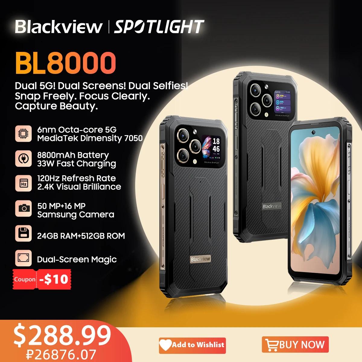 [World Premiere] Blackview BL8000 5G Rugged Smartphone 6.78" 2.4K FHD+ 120Hz Display 24GB 512GB Mobile Phone 50MP 8800mAh 33W