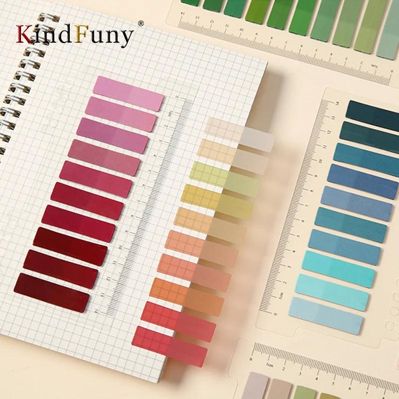 Kindfuny 200PCS PET Transparent Sticky Notes Perspective Waterproof Clear Fluorescence Memo Pad Stationery School Office Supplie