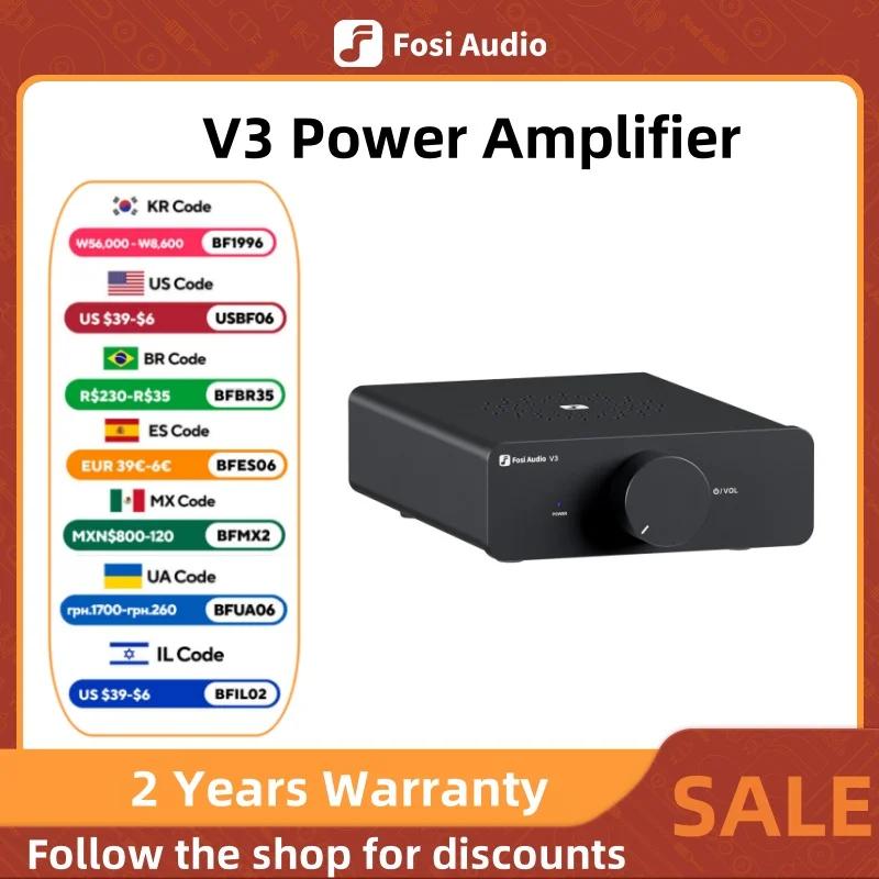 Fosi Audio  Stereo Power Amplifier 300W x2 TPA3255 Class D Mini Speaker Amp 2 Channel Audio Amplifier for Passive Bookshelf